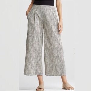 Eileen Fisher 100% Organic Cotton Chain Snake Print Wide Leg Culotte Pants large